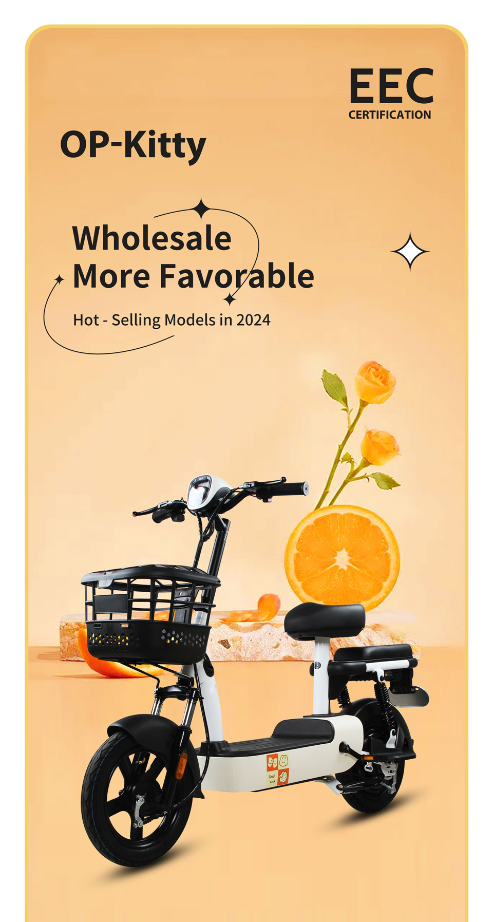 Electric Bicycle 350W 48V12Ah 25kmH (EEC Certification)(Model OP-Kitty) Details01