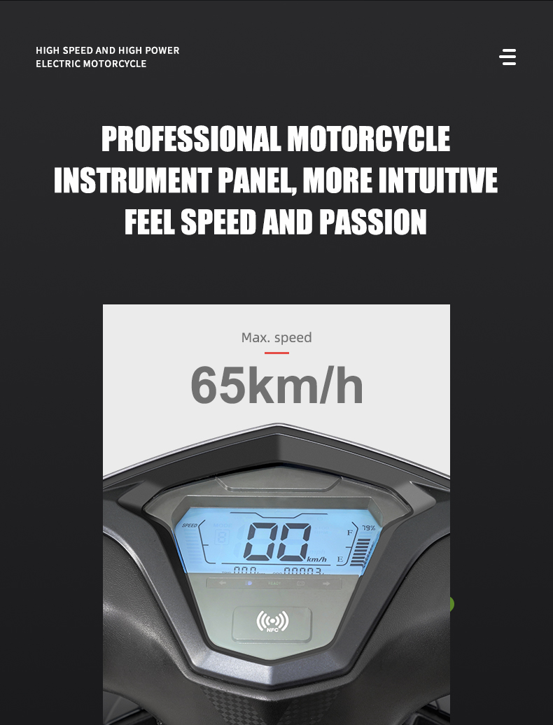OPY-EM005 Max Speed 55Km/H Max Range 65Km Electric Motorcycle Details 11